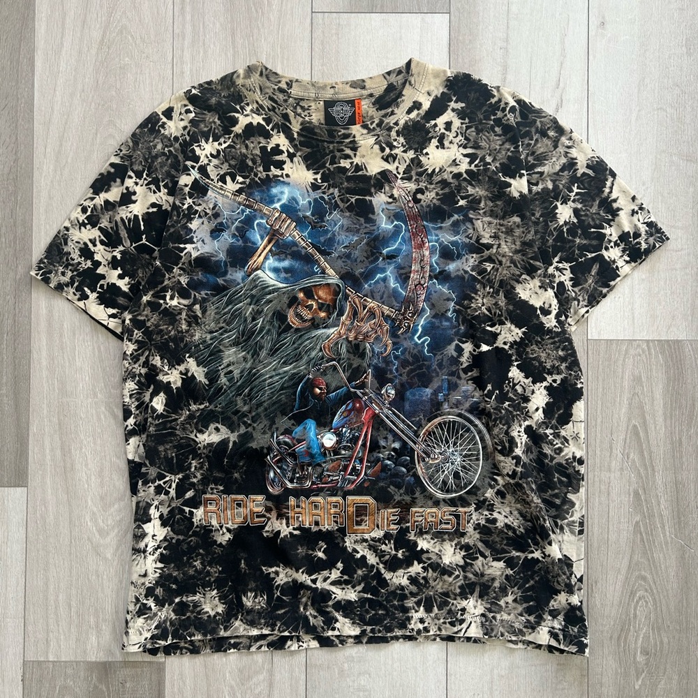 Vintage 90s Rare Rock Eagle Tie Die Single Stitch Tee Shirt